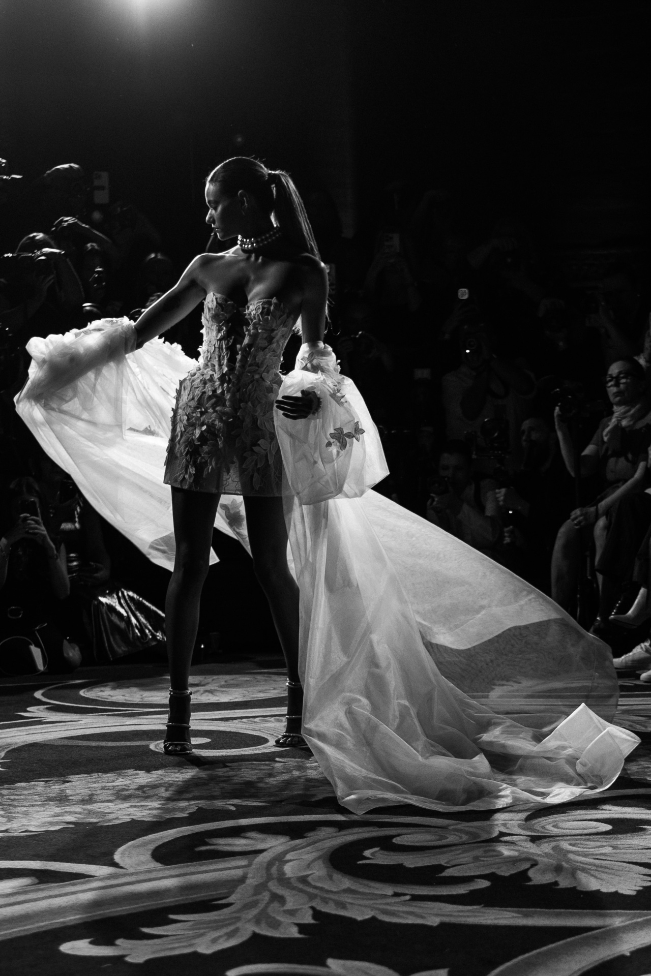Runway pose with train